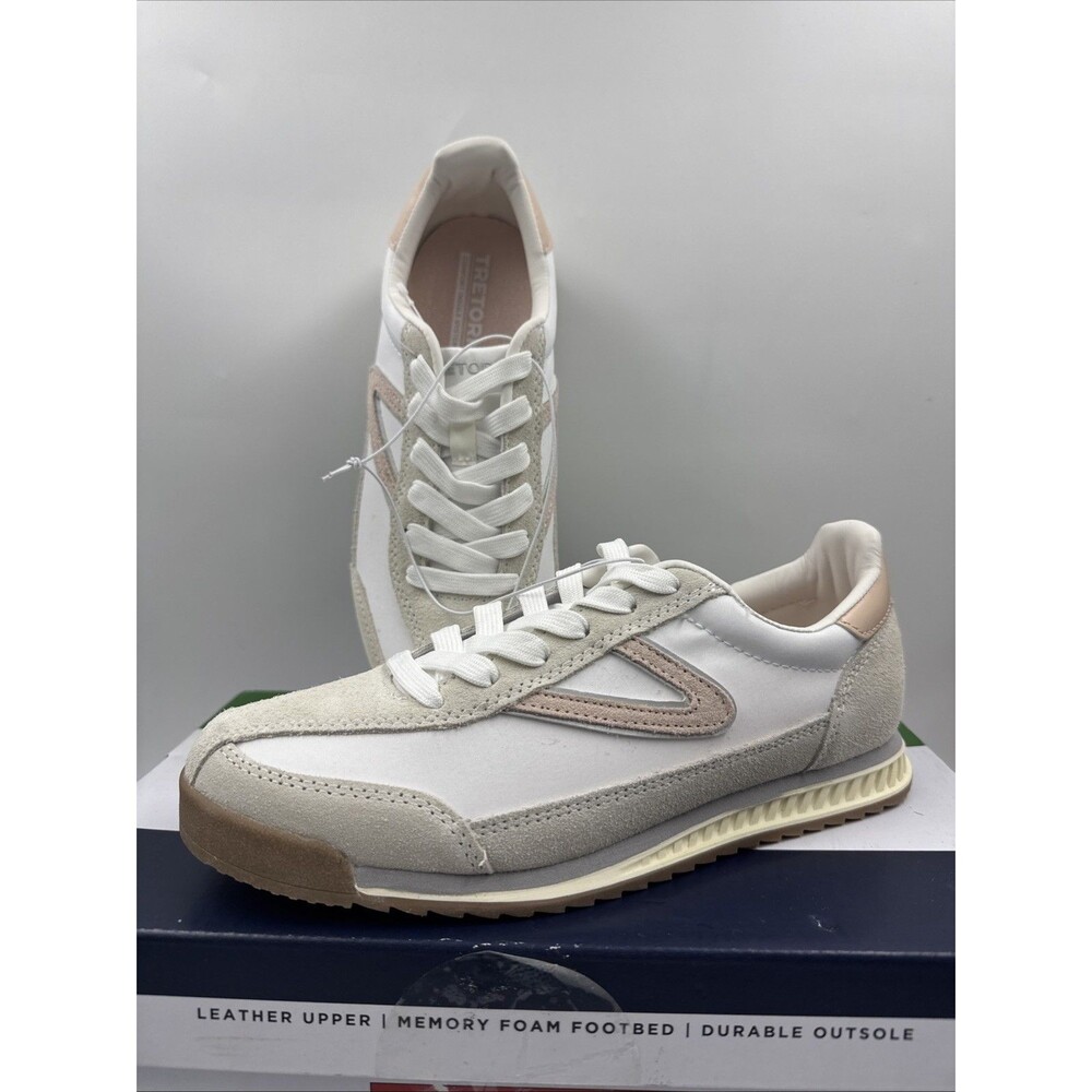 Tretorn Women’s Shoes Size 6.5 Hailey White/Pink Suede Sneakers New